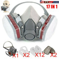 Reusable Half Face Gas Mask Facepiece Spray Painting Respirator Safety For 6200