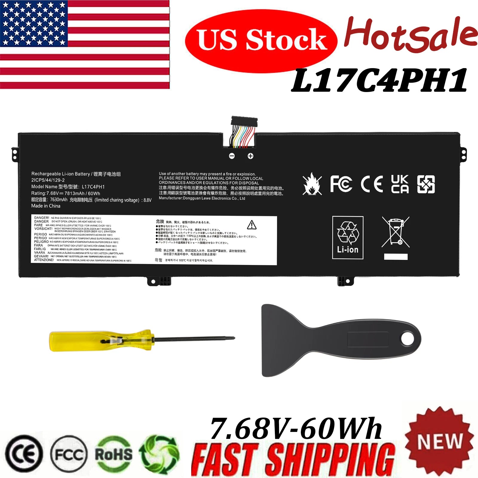 L17C4PH1 60Wh Battery for Yoga 7 Pro Pro-13IKB C930 C930-13 C930-13IK C930-13IKB