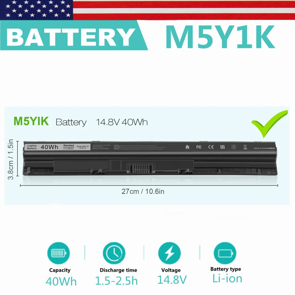 M5Y1K K185W Battery For Dell Inspiron 3451 3458 5455 5551 5555 5558 14.8V 07G07