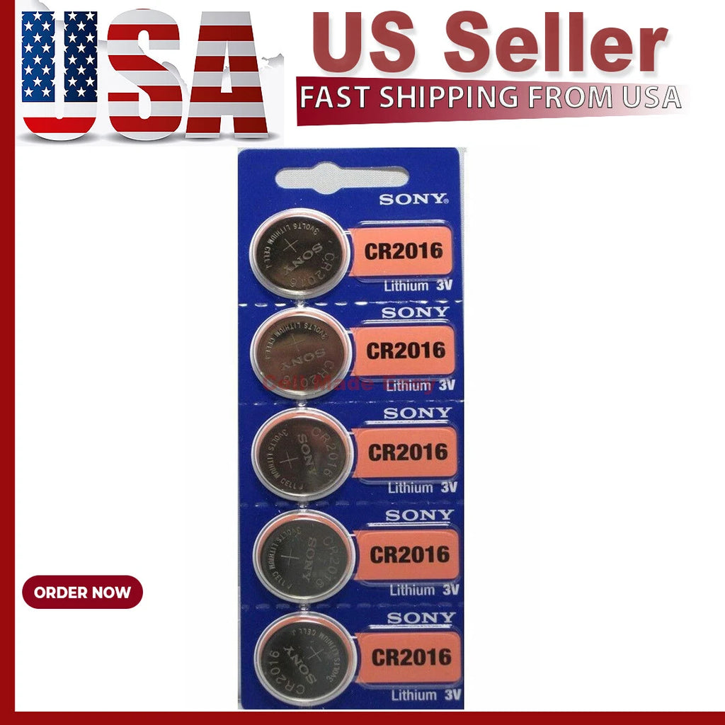 FRESH NEW 5 x SONY CR2016 Lithium Battery 3V Pack of 5 Pcs Coin Cell Expire 2031