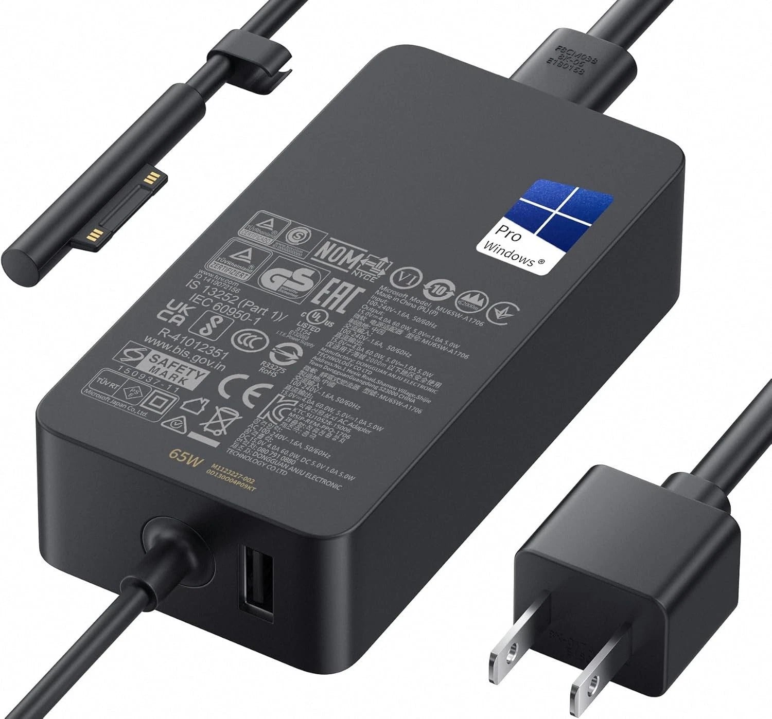 Genuine 65W Charger For Microsoft Surface Pro 11, 10, 9, 8, 7+, 7, 6, 5, 4, 3