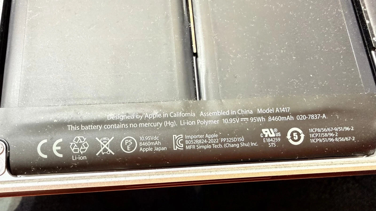 New Genuine A1417 Battery for MacBook Pro 15" A1398 Retina Mid 2012 Early 2013