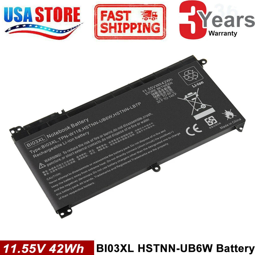 11.55V Battery For HP 843537-541 844203-850 B103XL BI03XL HSTNN-UB6W TPN-W118