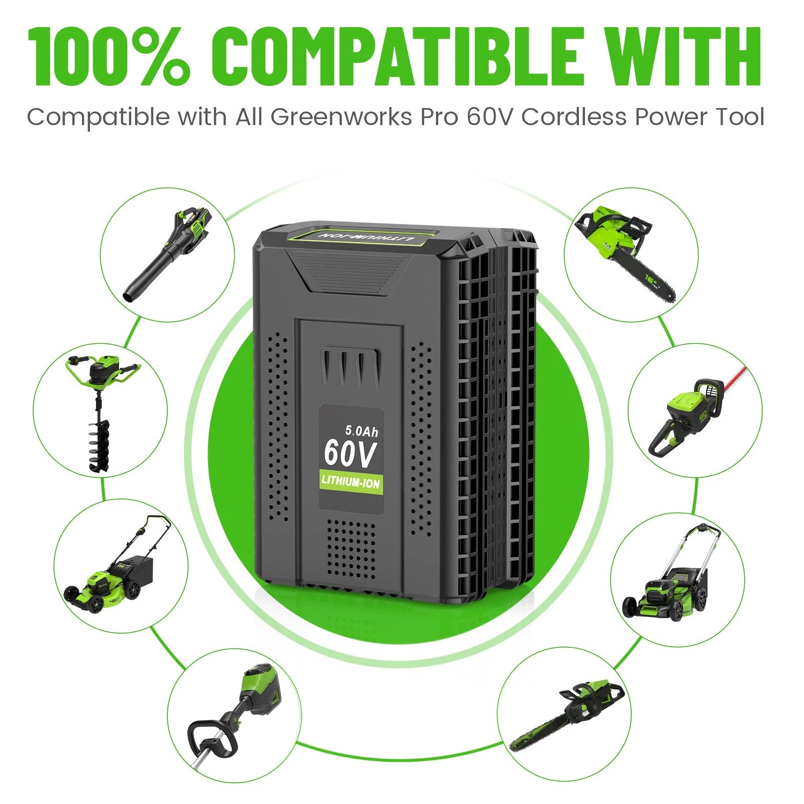 60V 5.0Ah for Greenworks Pro 60V Max Li-Ion Battery LB60A00 LB60A02 LB60A03