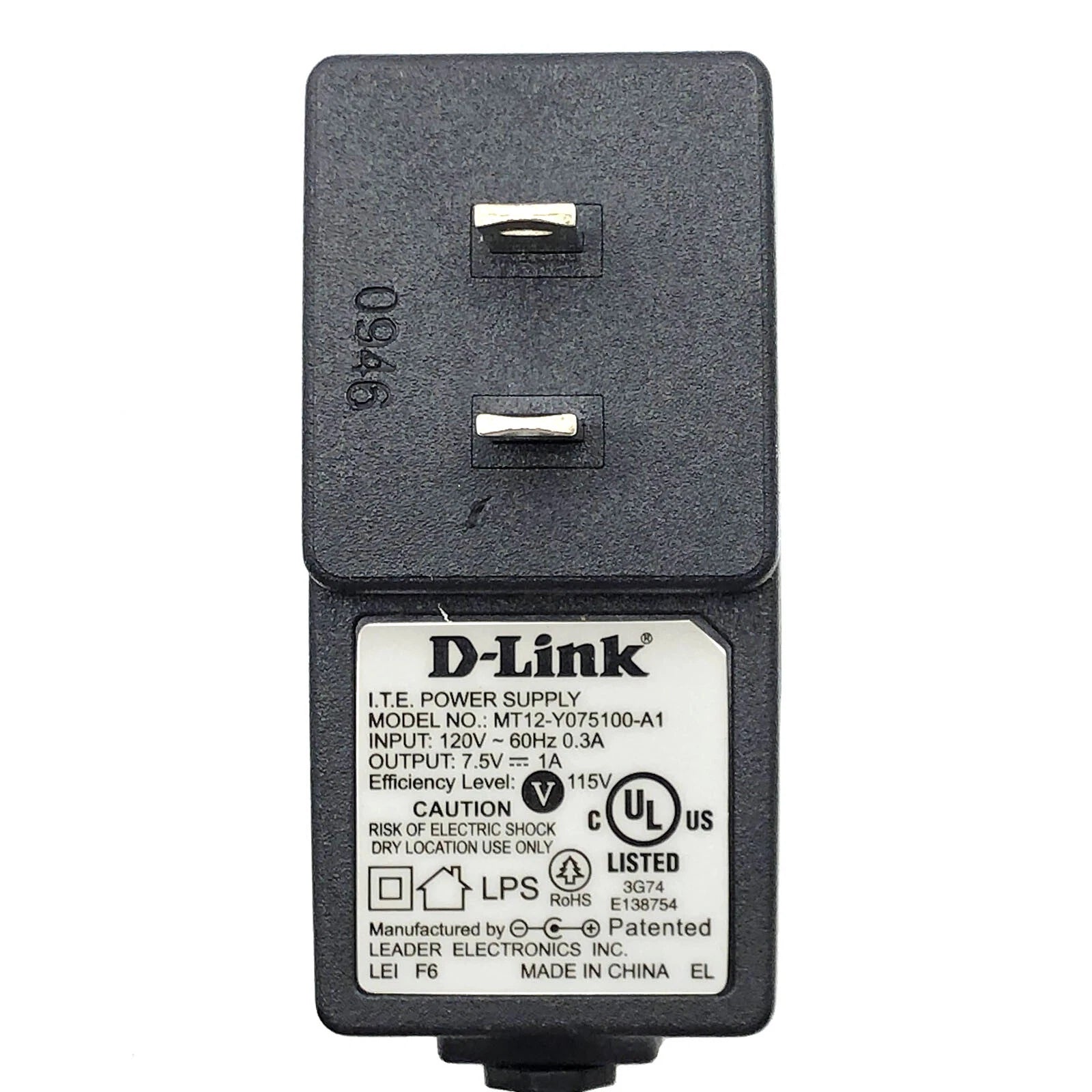 NEW Original D-Link MT12-Y075100-A1 AC/DC Wall Power Supply Adapter 7.5V 1A OEM