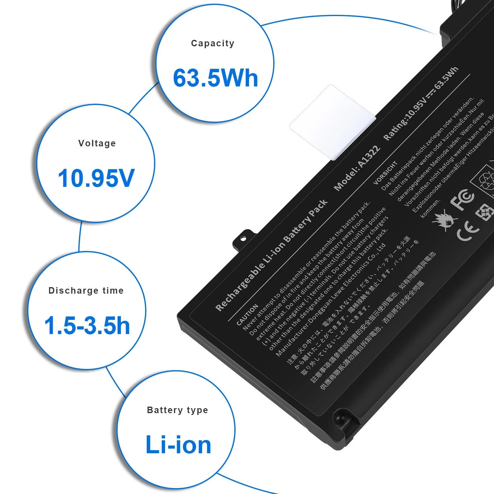 Battery For Apple MacBook Pro 13 inch A1278 A1322 2009 2010 20112012 020-6547-A