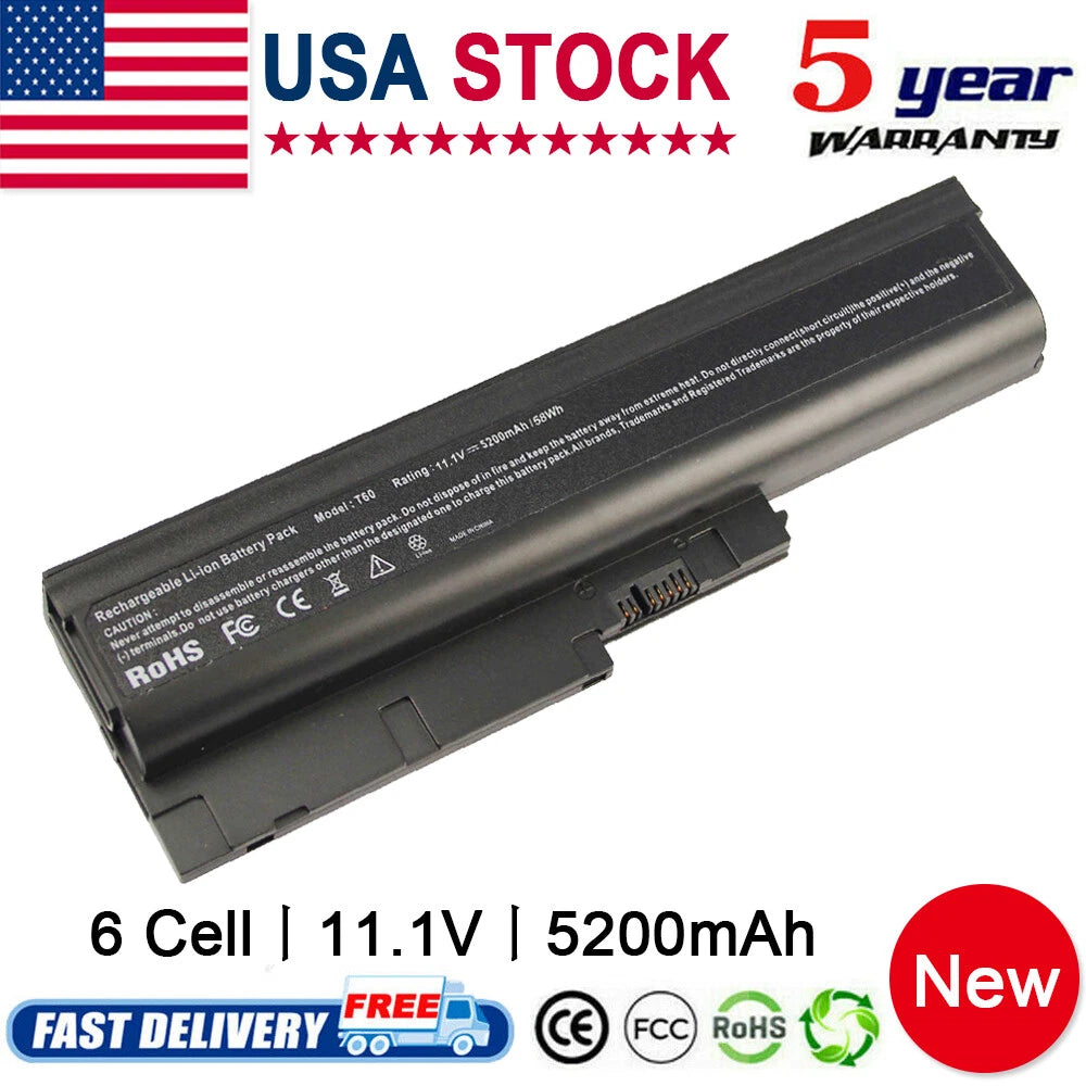 Laptop Battery for Lenovo IBM Thinkpad T60 T61P R60 SL300 SL500 T500 42T4504