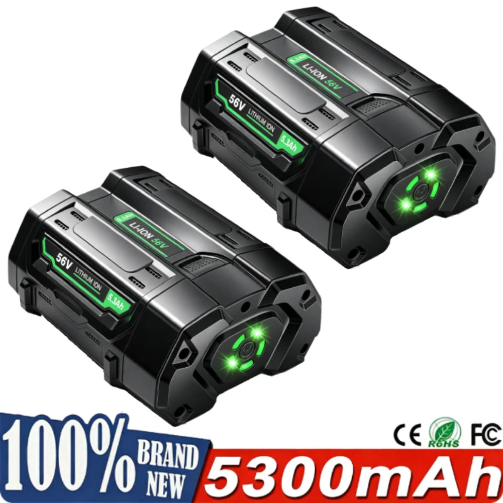 56V 5.3Ah Lithium Battery for EGO BA2800 BA4200 BA1400 56Volt Power+Tool