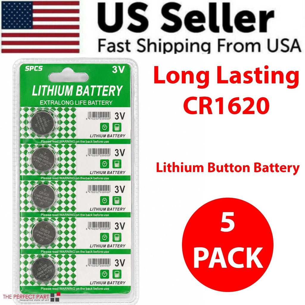 5 PCS CR1620 Lithium Battery 3V Button Cell Watches Pagers Calculators LONG LIFE