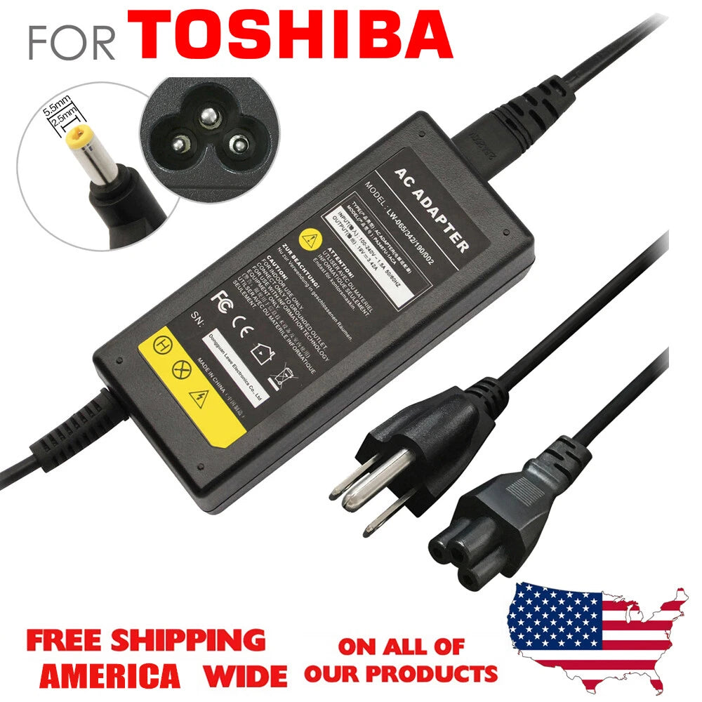 19V 65W Laptop AC Adapter Charger for Toshiba Satellite Asus Acer Tip 5.5*2.5mm
