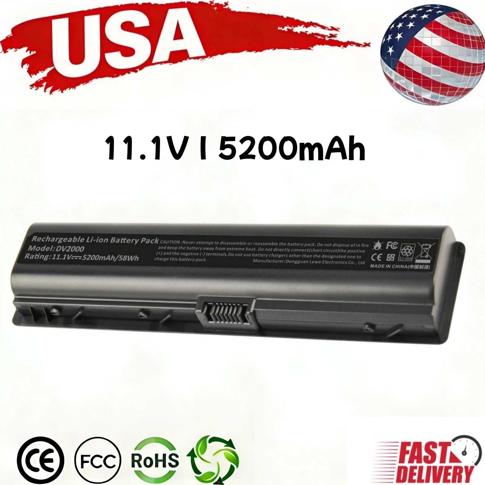 New Battery For HP Pavilion DV2000 DV6000 C700 F500 432306-001 441425-001