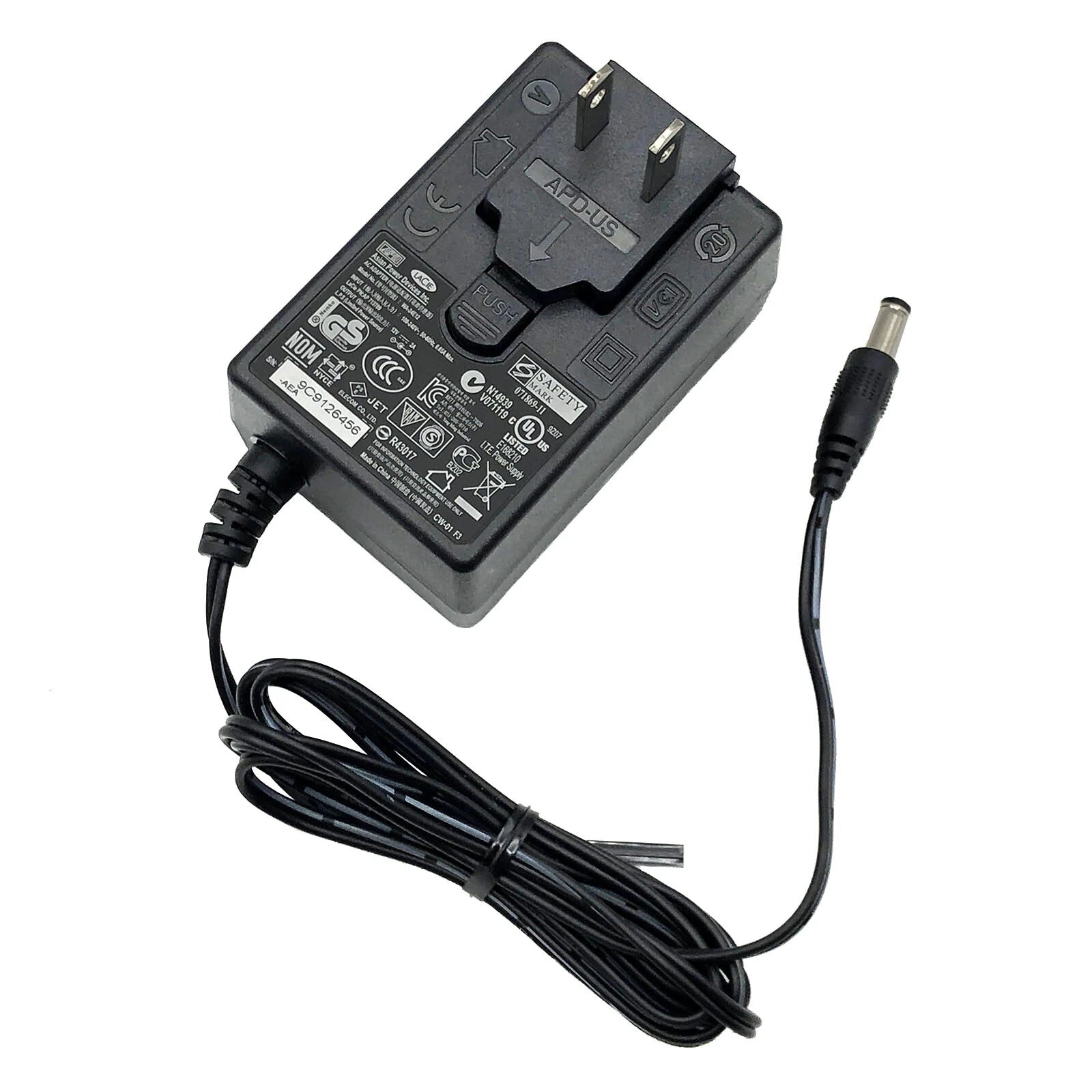 NEW Original APD Wall Plug 24W WA-24E12 AC Adapter 12V 2A Charger