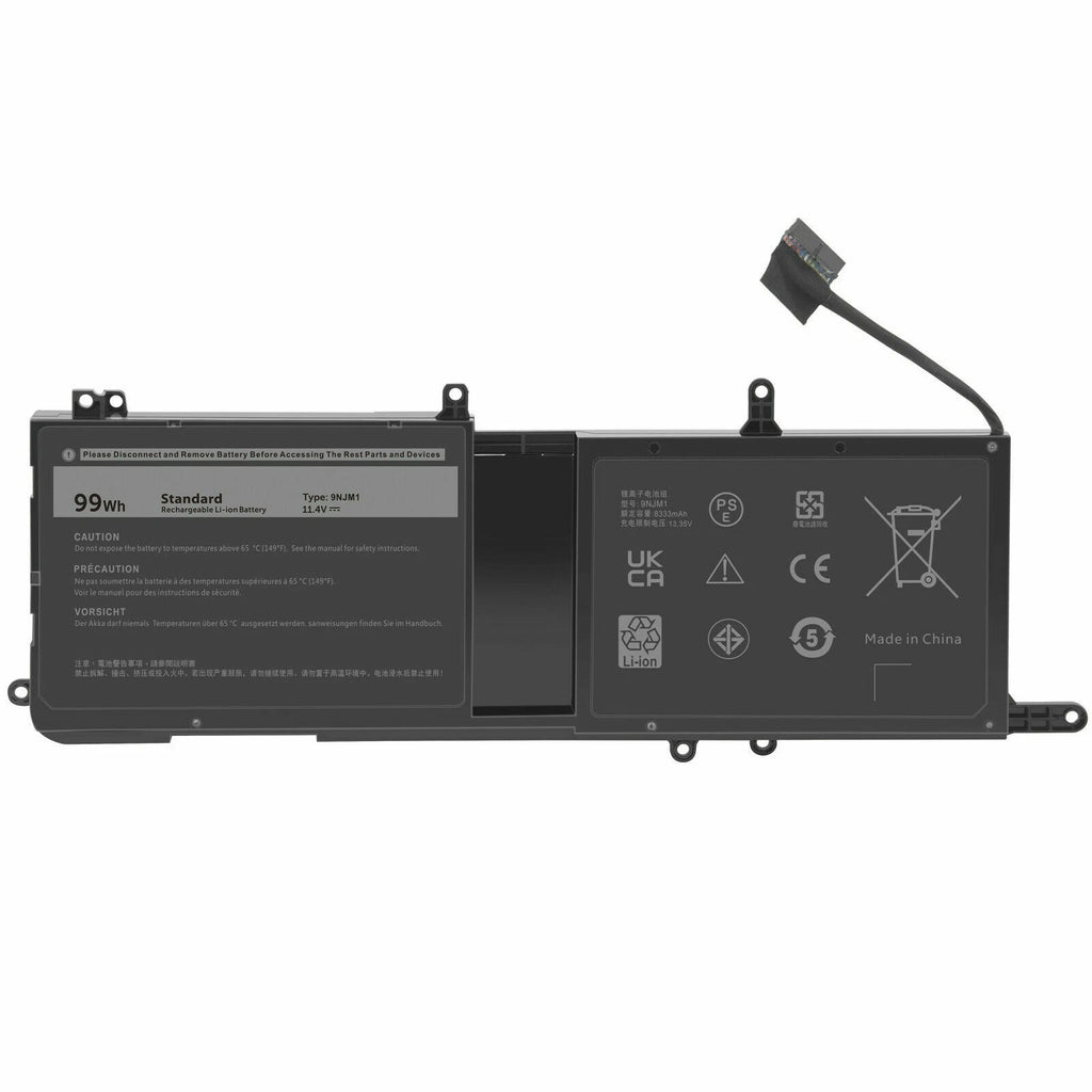 9NJM1 MG2YH Battery for Dell Alienware 15 17 R3 R4 R5 09NJM1 HF250 0546FF 99Wh