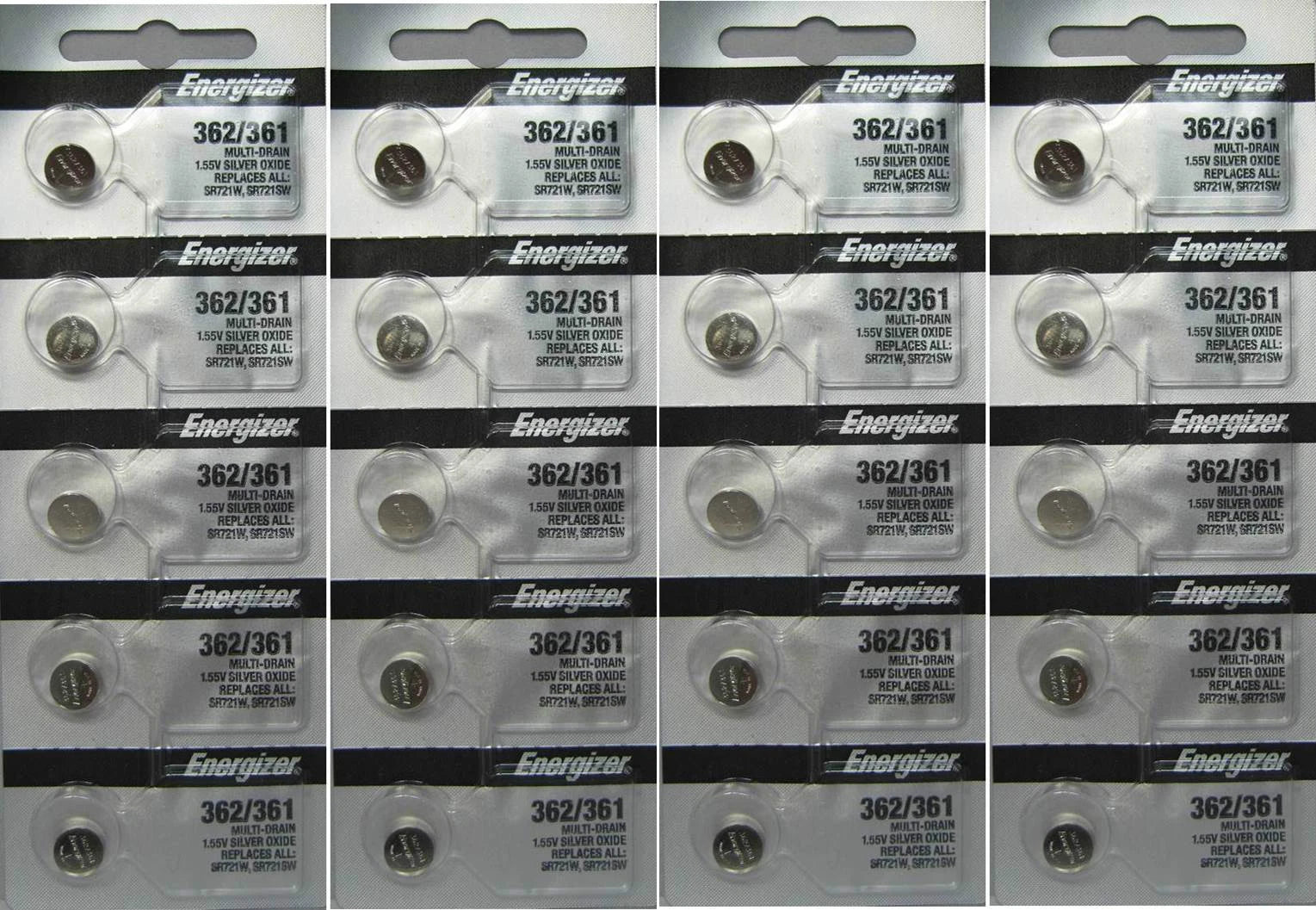 20 Energizer Silver Oxide SR721SW SR721W SR721 1.55V Battery