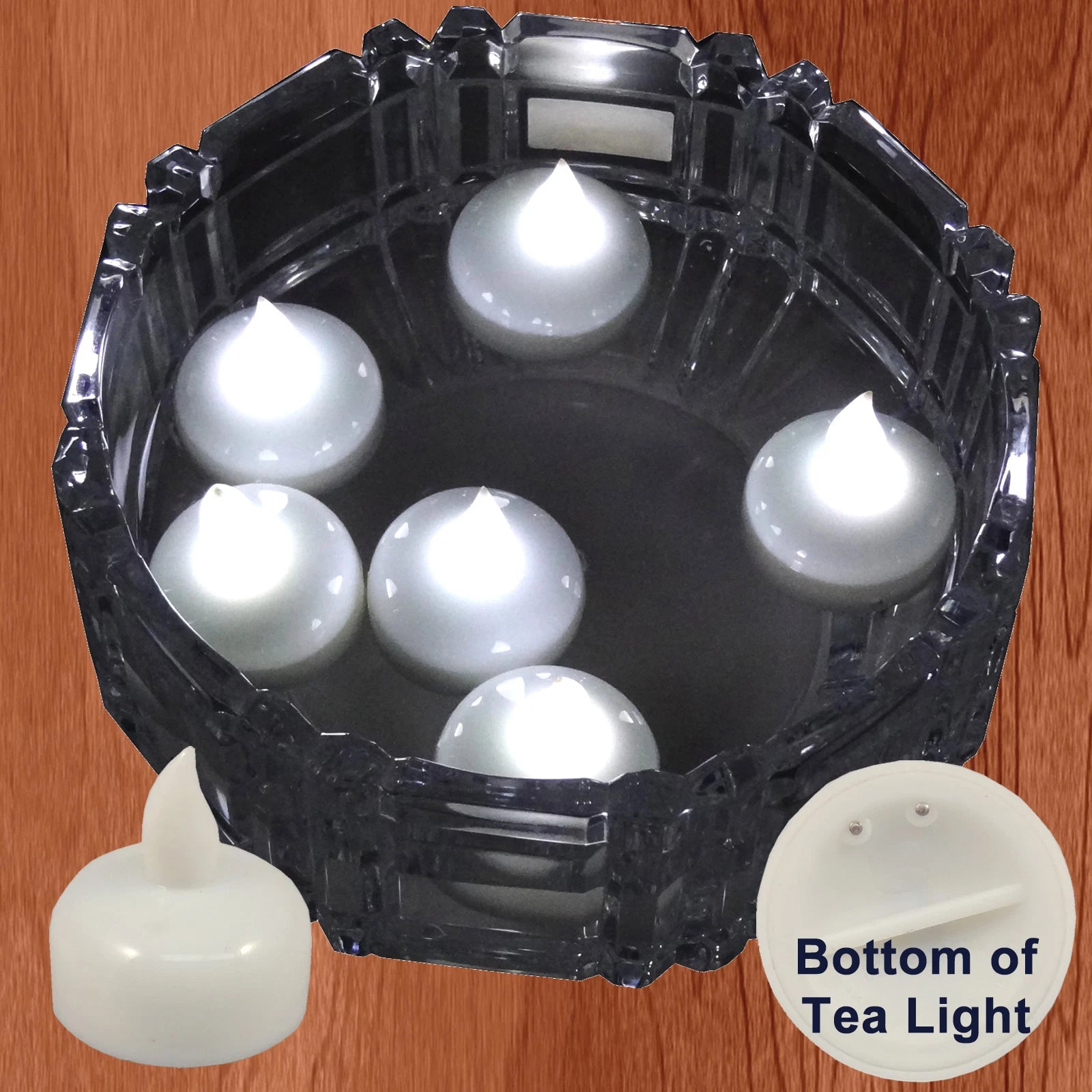 18 Qty Battery Operated FLOATING WHITE LED Tealights Tea Lights Flameless USSELL