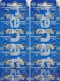 20 Renata Button Cell SR521SW Silver Oxide 1.55V Batteries