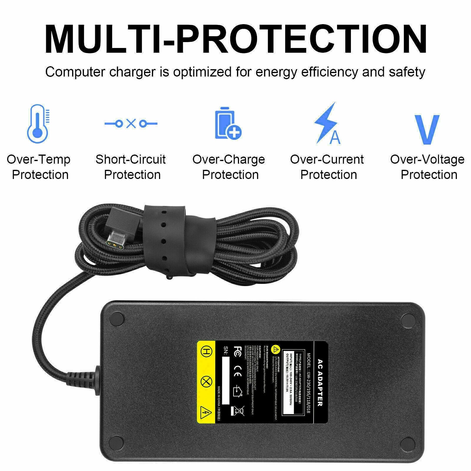 230W 19.5V 11.8A RC30-024801 Laptop Adapter Power Supply Razer Blade Pro 14 15