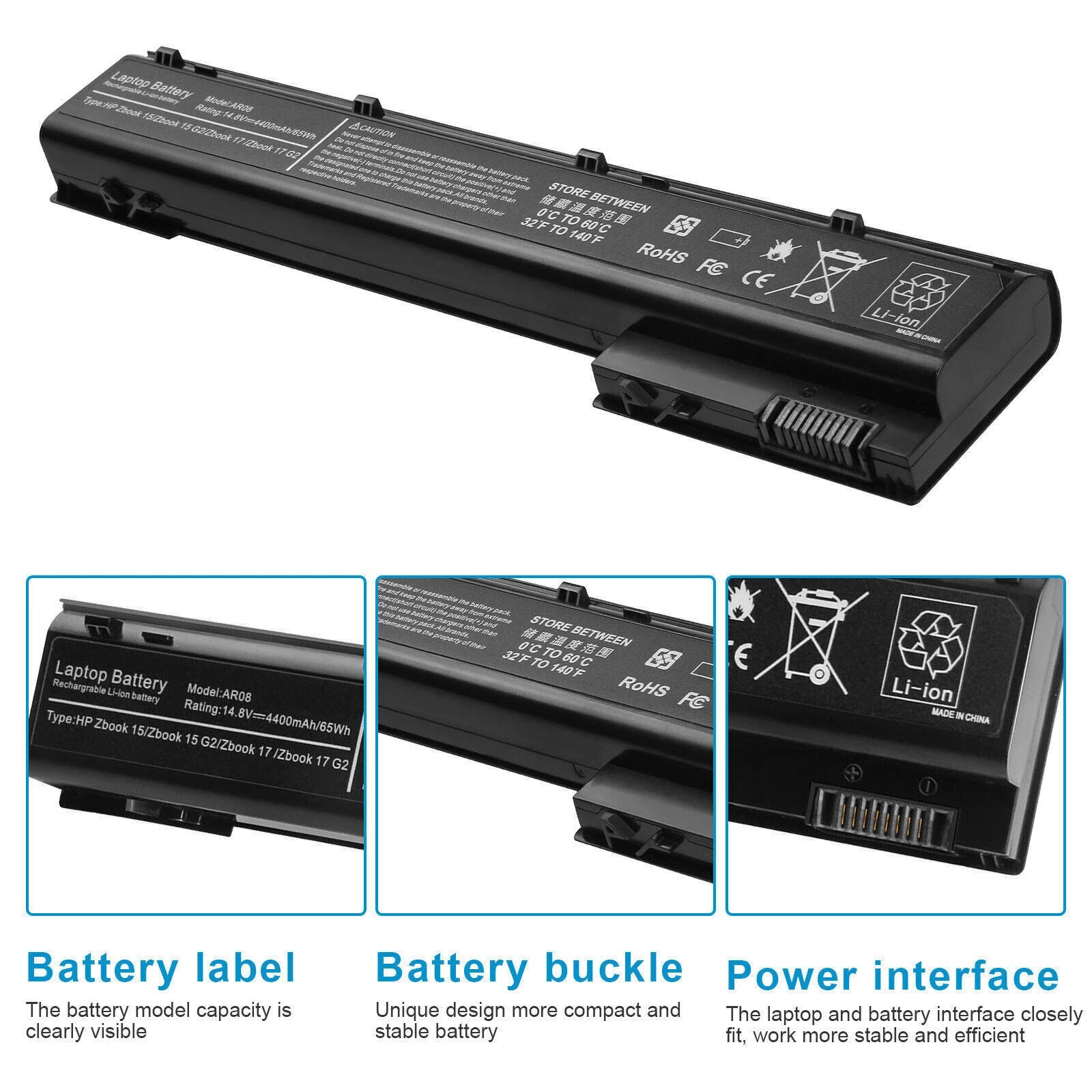 AR08 AR08XL Battery for HP Zbook 15 17 G1 G2 708455-001 707614-241 708456-001