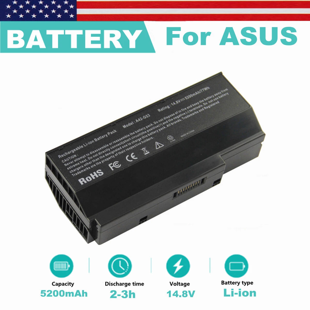 Battery for ASUS G73 A42-G73 G73-52 G73JH G73JW G73j G53 G73SW G53S G53SX G53JX