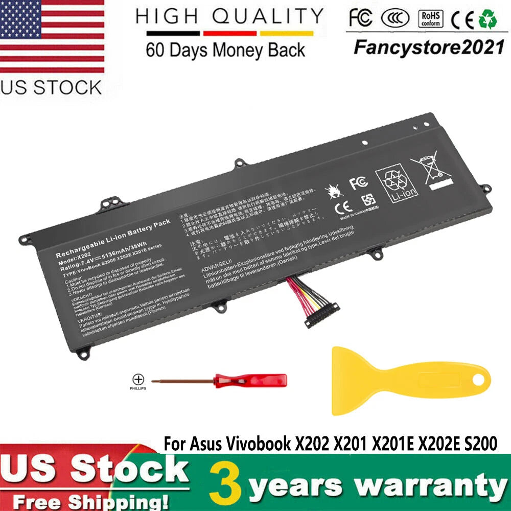 C21-X202 Laptop Battery For ASUS VivoBook X202 X202E S200 S200E X201 X201E Q200E
