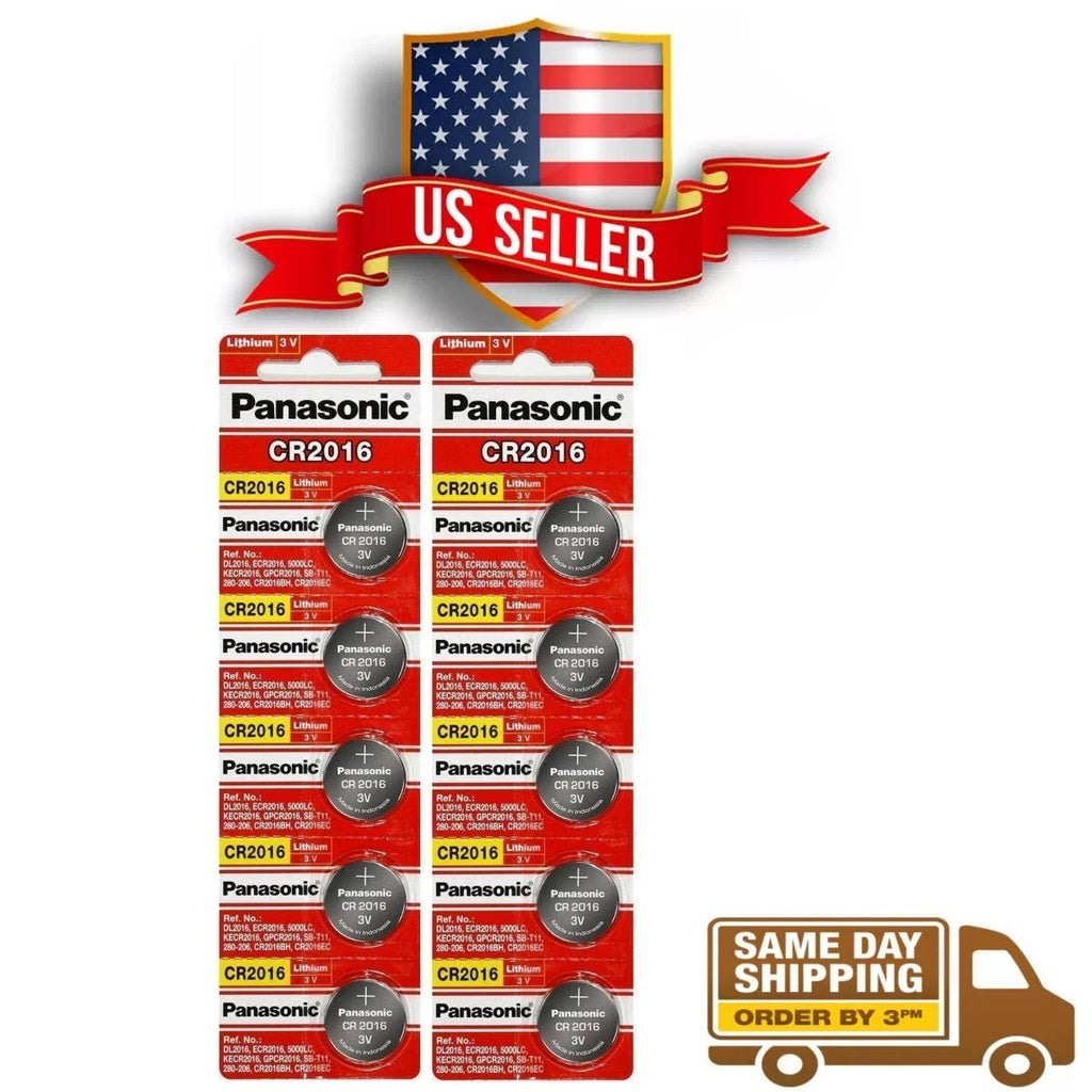 10 x PANASONIC CR 2016 CR2016 CR-2016 LITHIUM COIN CELL Button Battery Exp 2035