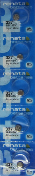 Renata 337 Silver Oxide 5 Batteries (SR416SW)