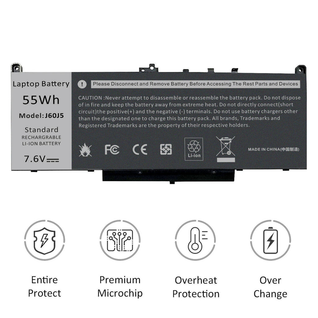 LOT J60J5 Battery For Dell Latitude E7270 E7470 MC34Y WYWJ2 GG4FM 451-BBSY -BBSX