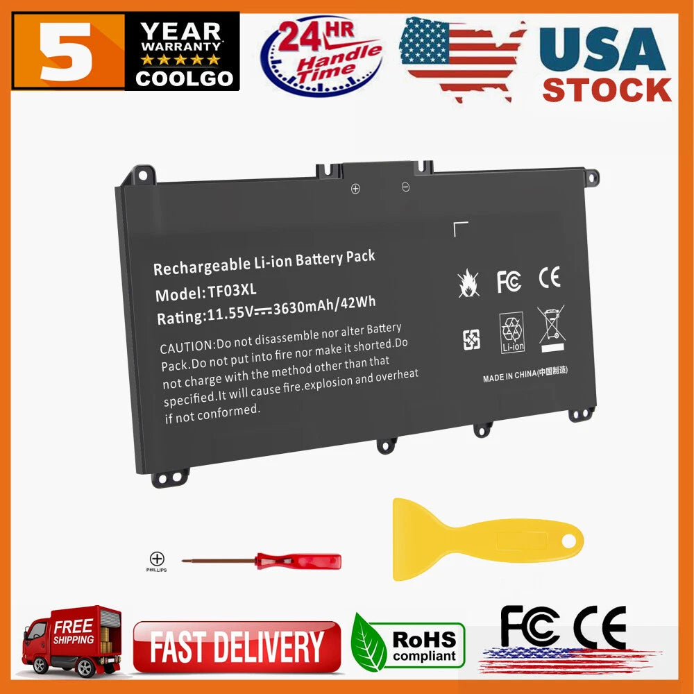 TF03XL Battery for HP Pavilion 14-CD 14-BF 15-CC 15-CD 14-BK 17-AR / Charger