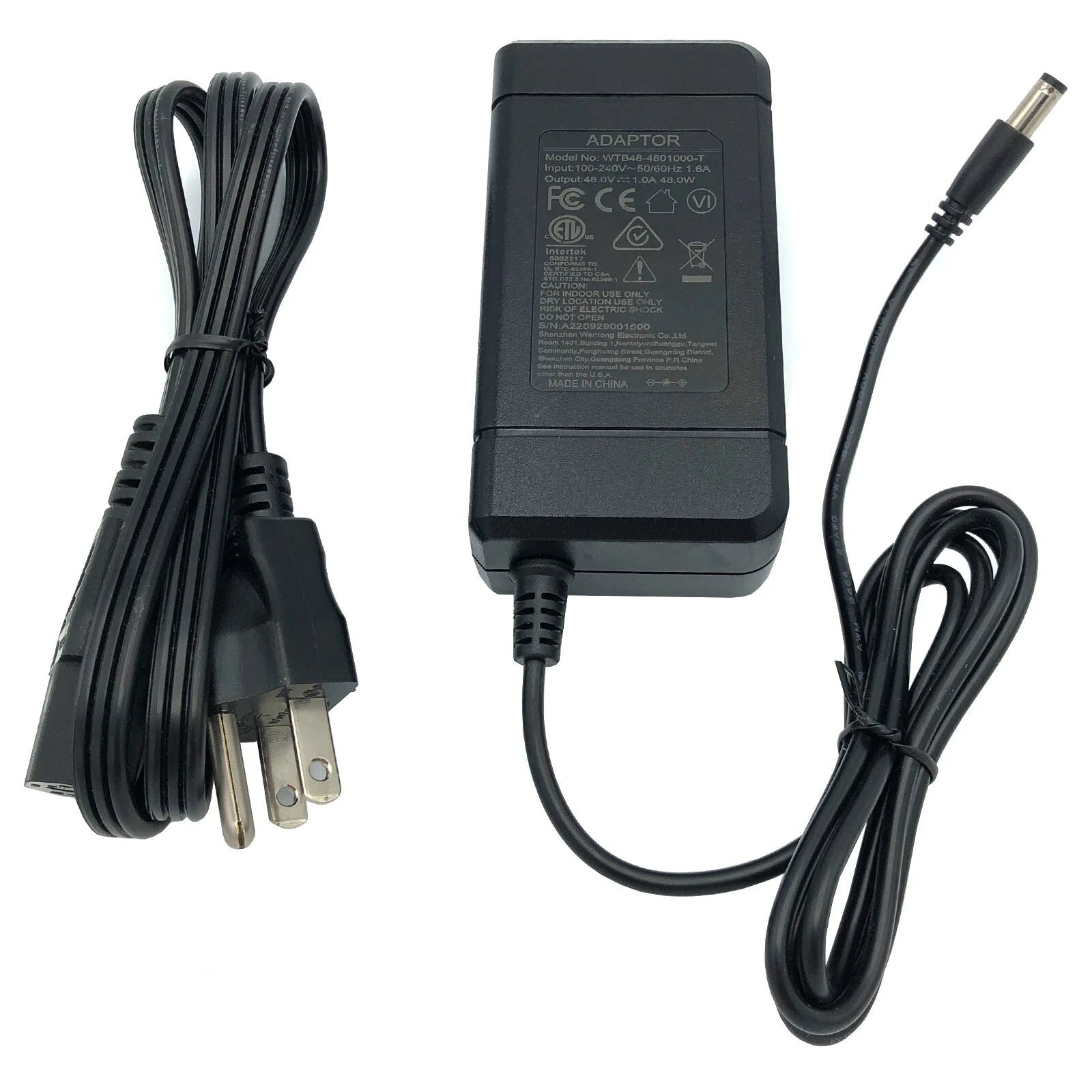 New Genuine Shenzhen 48V 1000mA 1A 48W Power Supply Adapter Charger - 5.5x2.5mm