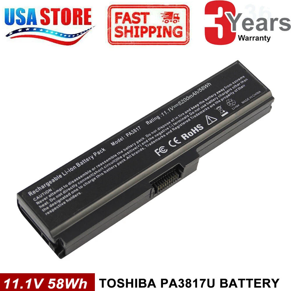 For Toshiba Satellite PA3817U-1BRS, PABAS228 Laptop Li-ion Battery 6 Cell