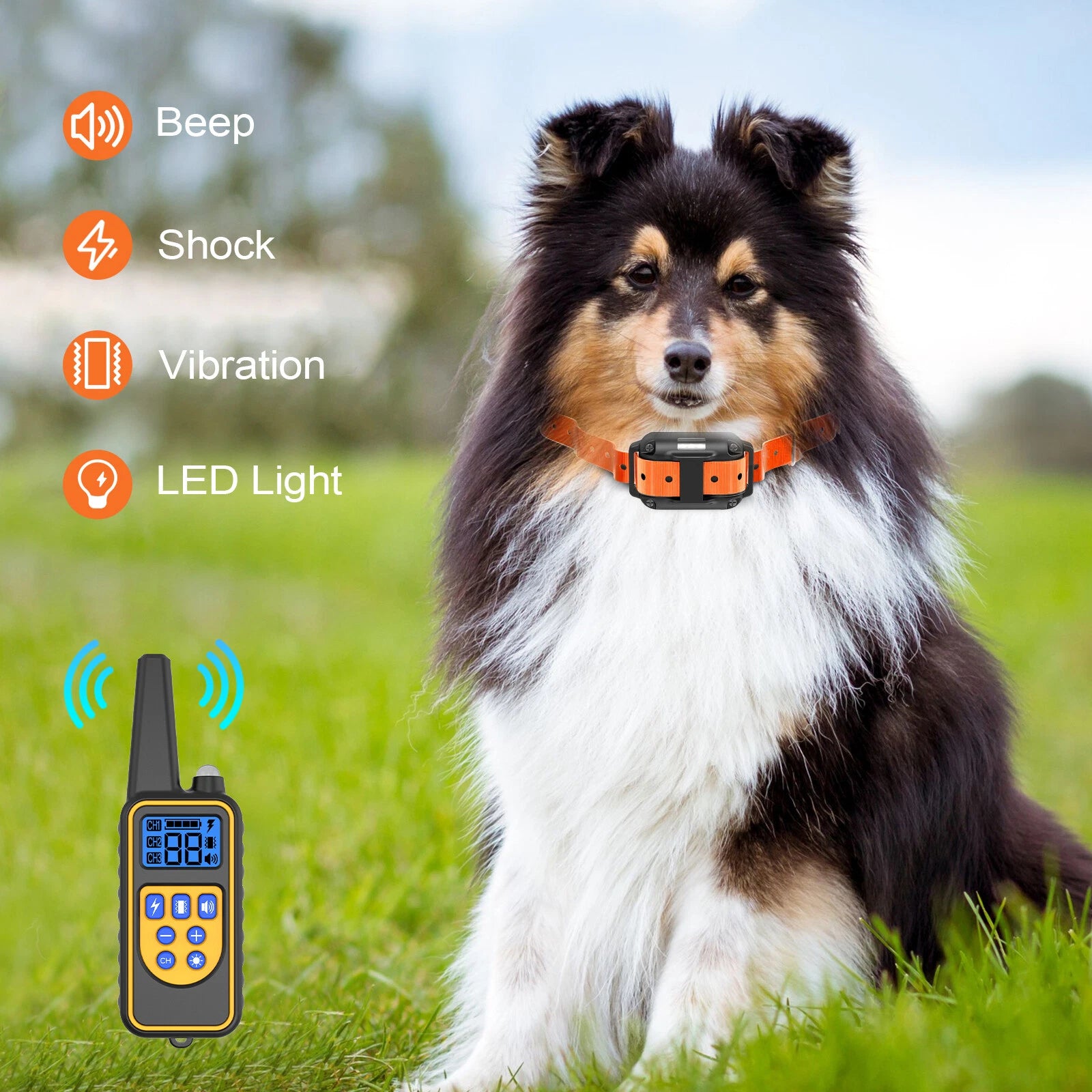 3000ft Dog Training Electric Shock Training Collar Dogs Vibration Sound E-Shock