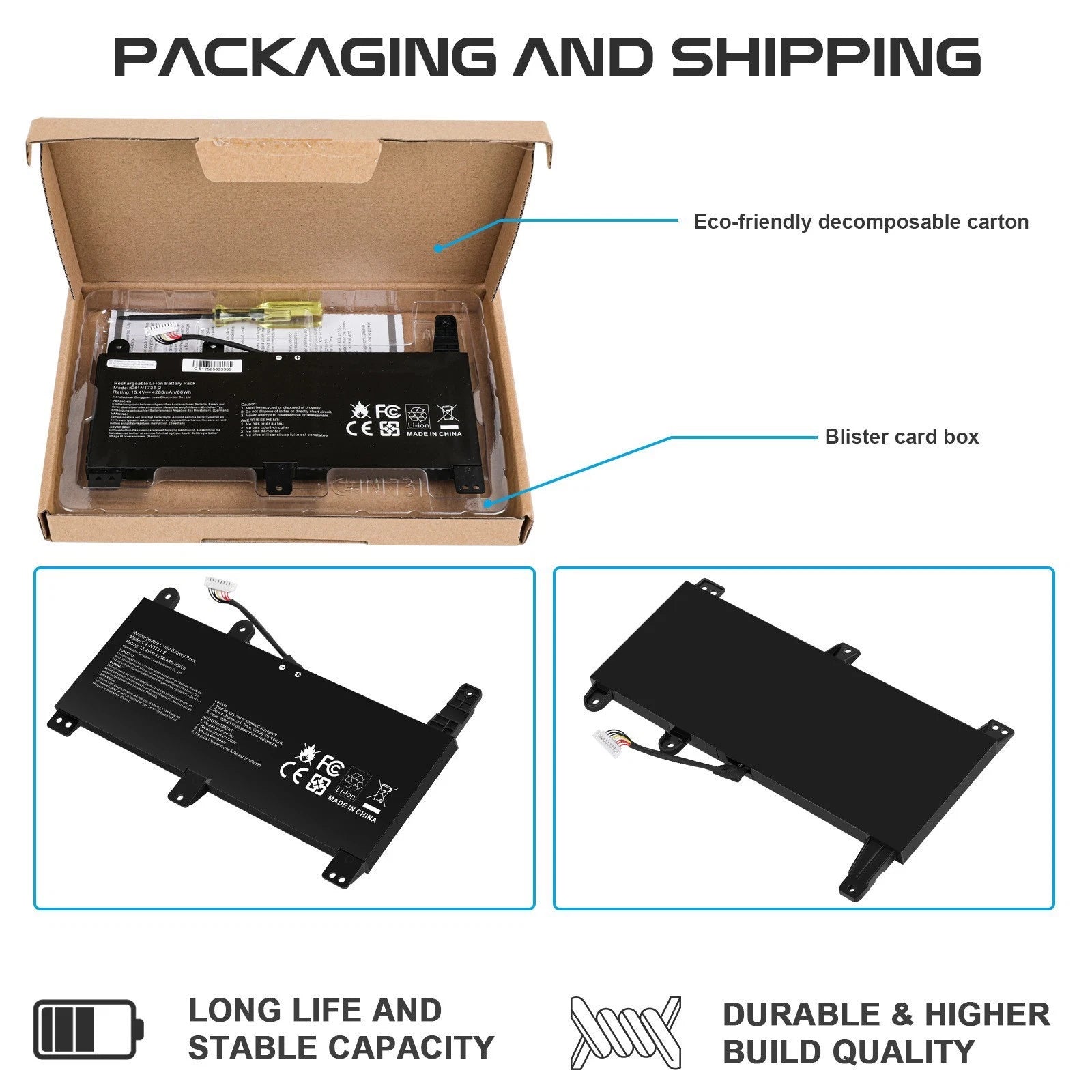Battery C41N1731-2 For ASUS ROG Strix G512L G531G G532L G712L G731G G732L Series