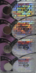 4 Original Maxell SR44W Button Batteries