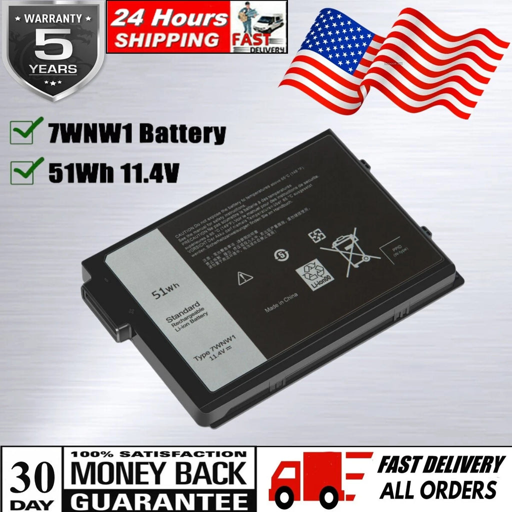 ?LOT 7WNW1 51Wh NEW Battery for DELL Latitude 5420 5424 7424 Rugged DMF8C P85G
