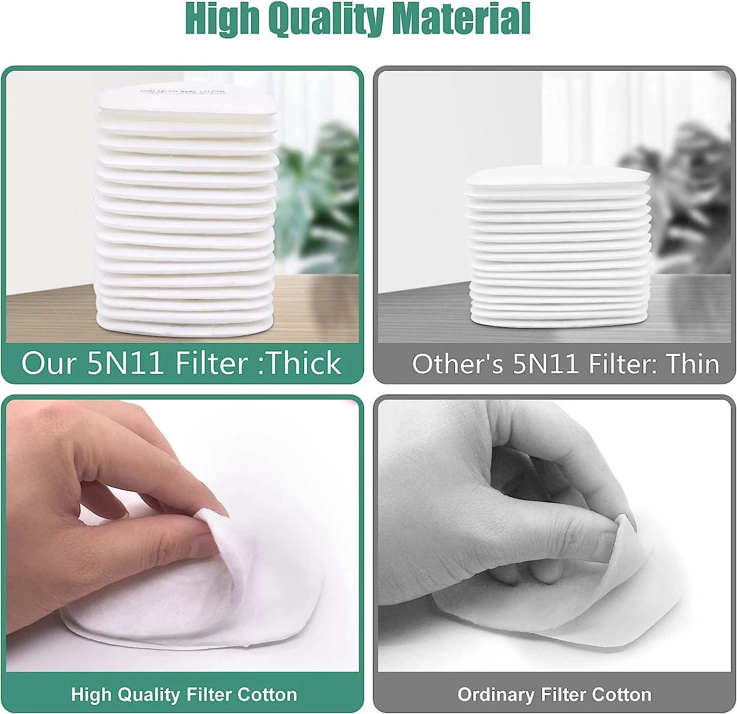 10/50/100PC 5N11 Cotton Filter Replacement Filters For 6200 6500 7502 Respirator