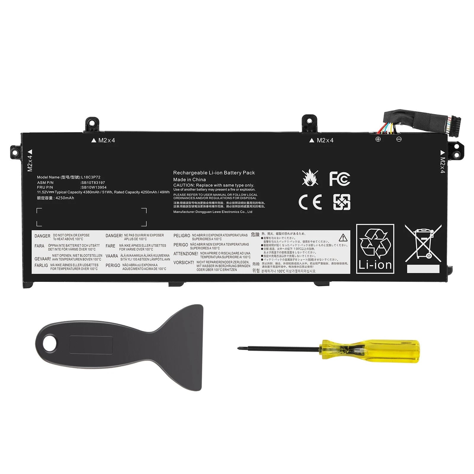 ??LOT L18L3P73 Battery For Lenovo ThinkPad T490 T495 P43S L18C3P72 L18M3P74 51Wh