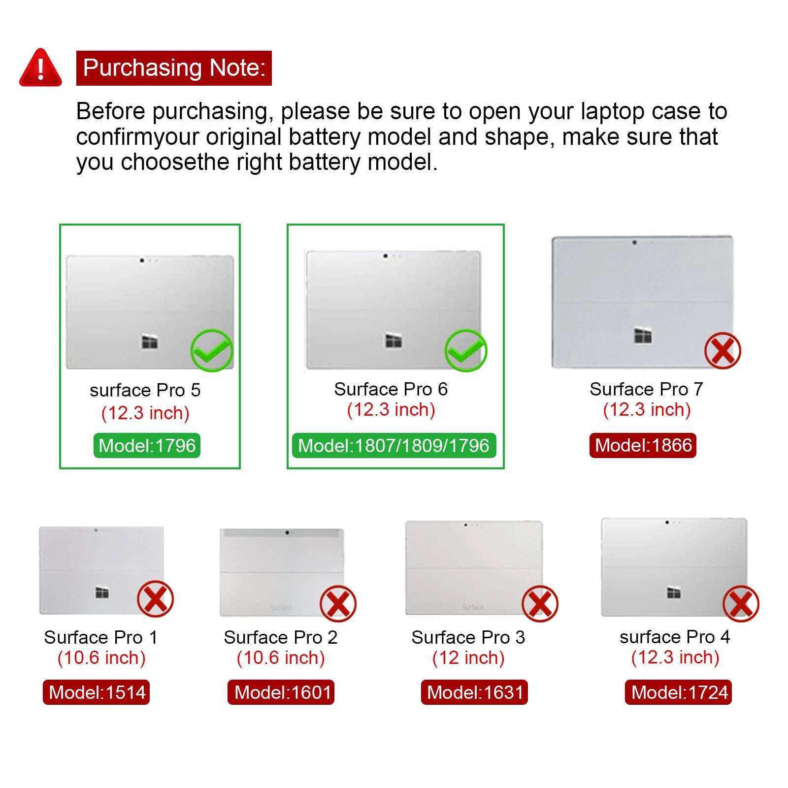 ?G3HTA038H Battery for Microsoft Surface Pro 5 6 1796 2-IN-1 2017 2018 DYNM02