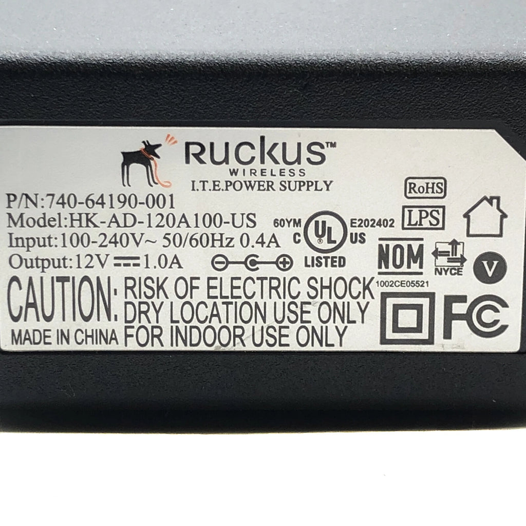 NEW Genuine Ruckus AC/DC Power Adapter 12V 1A HK-AD-120A100-US 740-64190-001