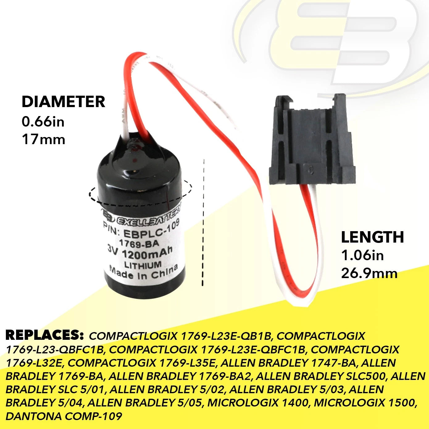 PLC Computer Battery For MICRO SLC-500 SERIES INDUSTRIAL SLC5 SLC500 SERIES