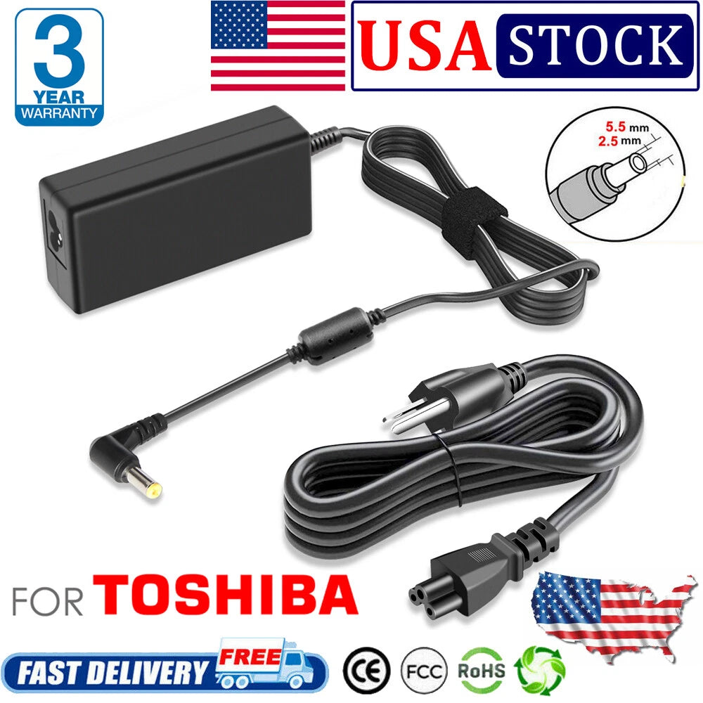 AC Adapter Charger Power Cord for Toshiba Satellite c55-b5299 c75d-b7403 Laptop