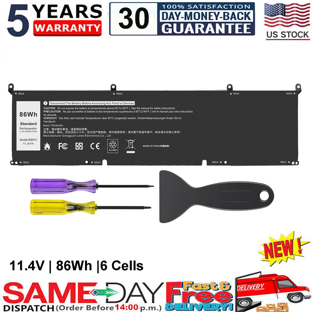NEW 86Wh 69KF2 Battery For Dell XPS 15 9500 Precision 5550 Alienware M15 M17