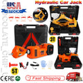 Electric 12V Car Jack 3/5Ton Floor Jack Lift w/ Impact Wrench Tire Inflator Pump