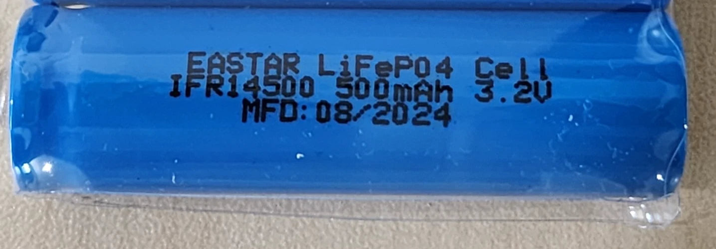 1 x IFR 14500 3.2v 500mAh AA LiFePO4 Rechargeable Solar Lamp Battery