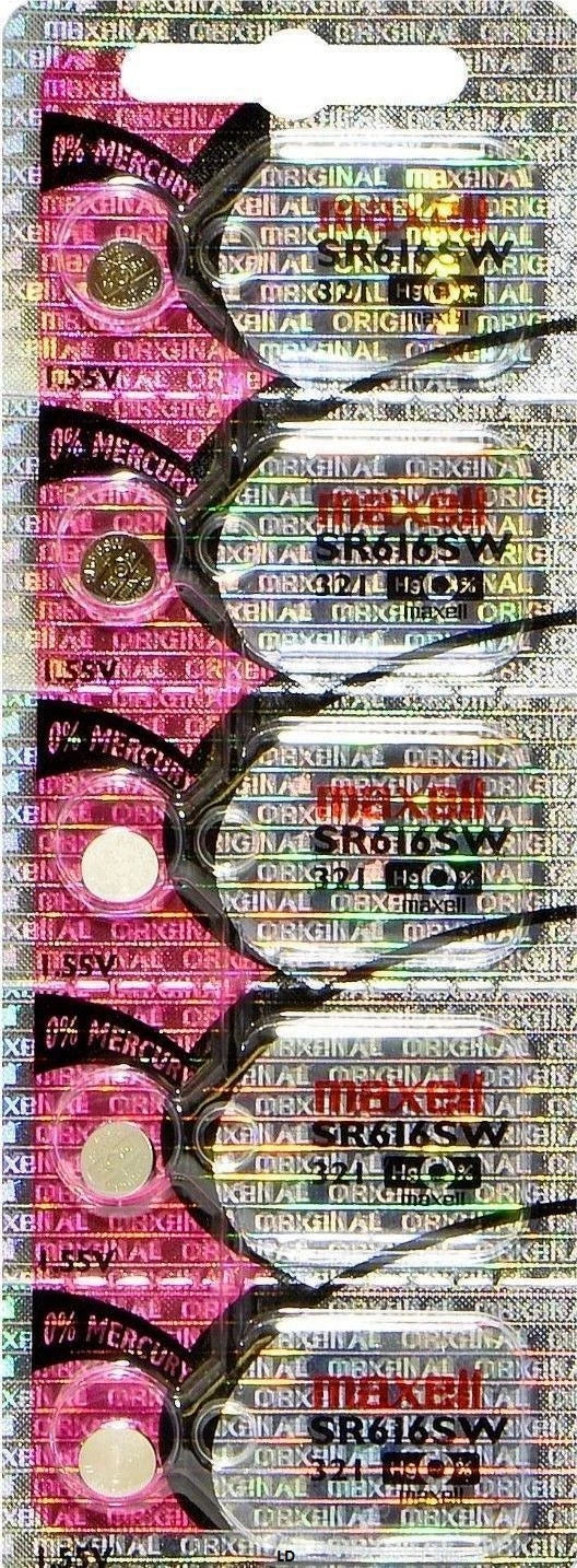 321 MAXELL WATCH BATTERIES (10 piece) SR616SW SR616 S321 321 NewAuthorizedSeller