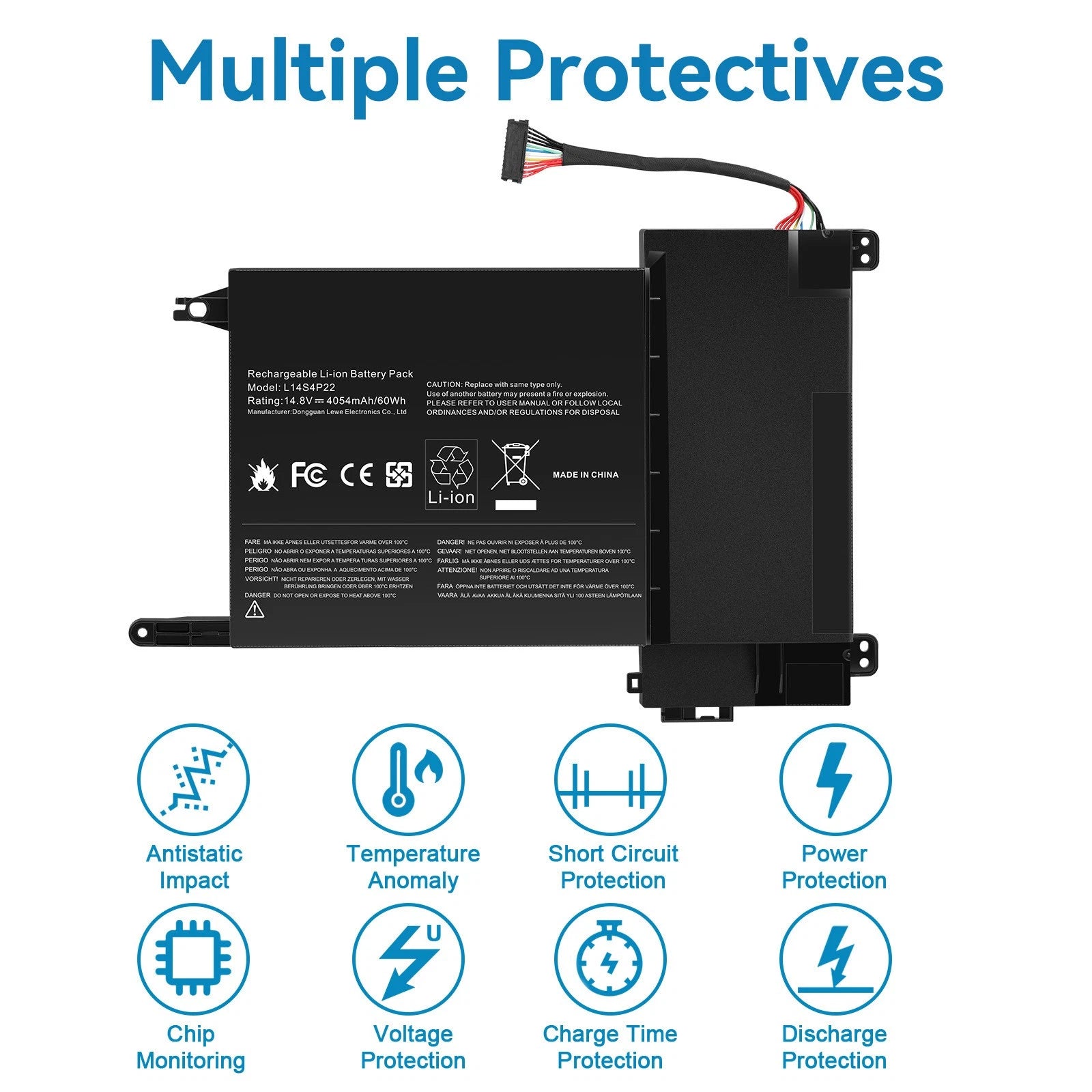 New L14M4P23 L14S4P22 60Wh Battery for Lenovo IdeaPad Y701 Y700-14ISK Y700-15ISK