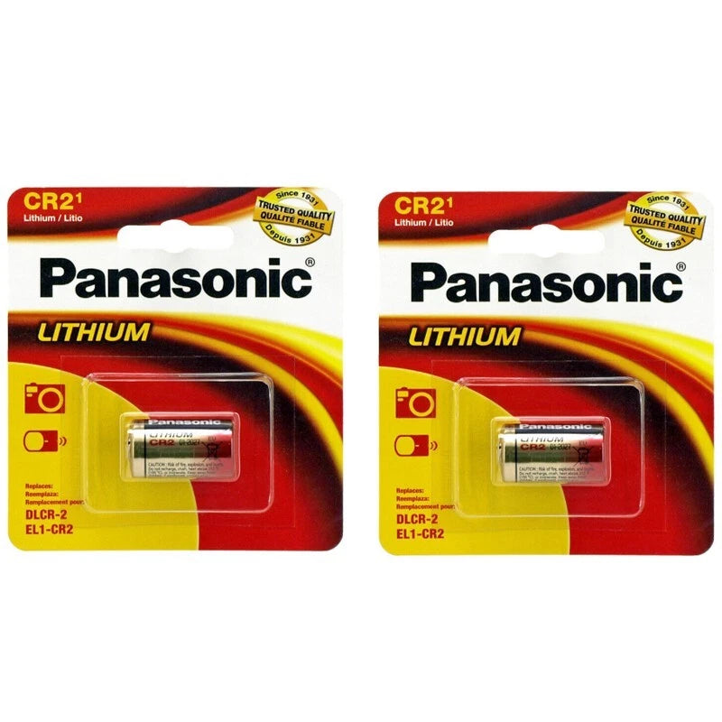 2 Pack Panasonic CR-2 CR2 Lithium 3v Lithium Battery Compatible With EL-CR2 GPCR