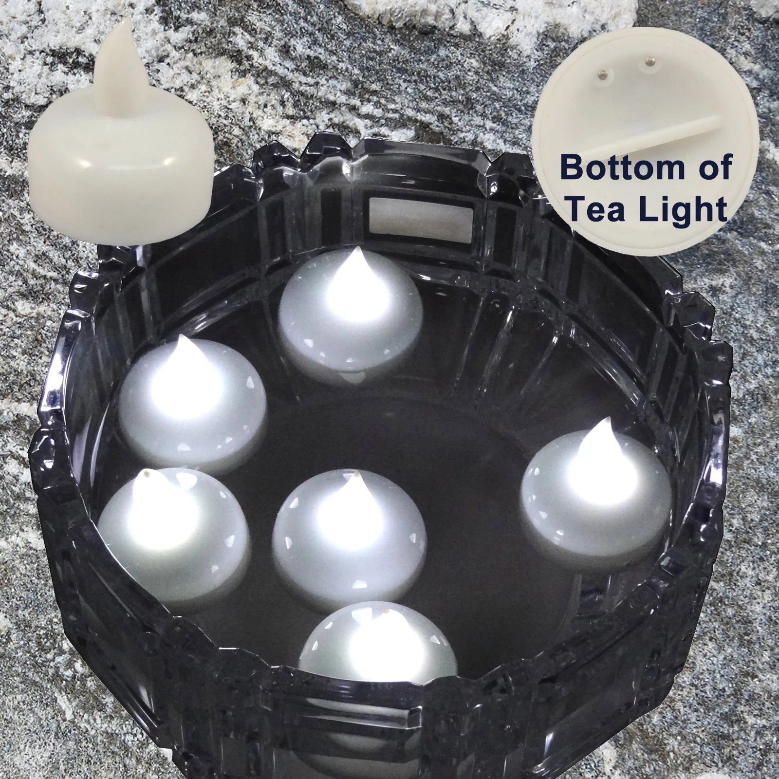 24 Flameless Floating LED tealight Candle Battery operated WHITE tea lights NEW