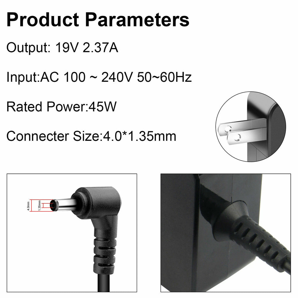 45W 19V 2.37A Adapter Charger AD2108320 4.0*1.35mm For Asus VivobookFlip ZenBook