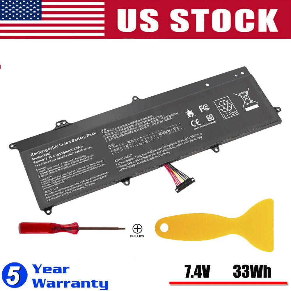 C21-X202 Battery For ASUS VivoBook X202 X202E X201E S200E Q200E Series 33Wh 7.4V