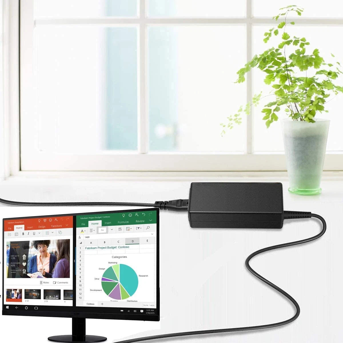 19V Adapter LCD Monitor Charger for Asus 22'' 23'' 24'' 27'' Charger Power Cord